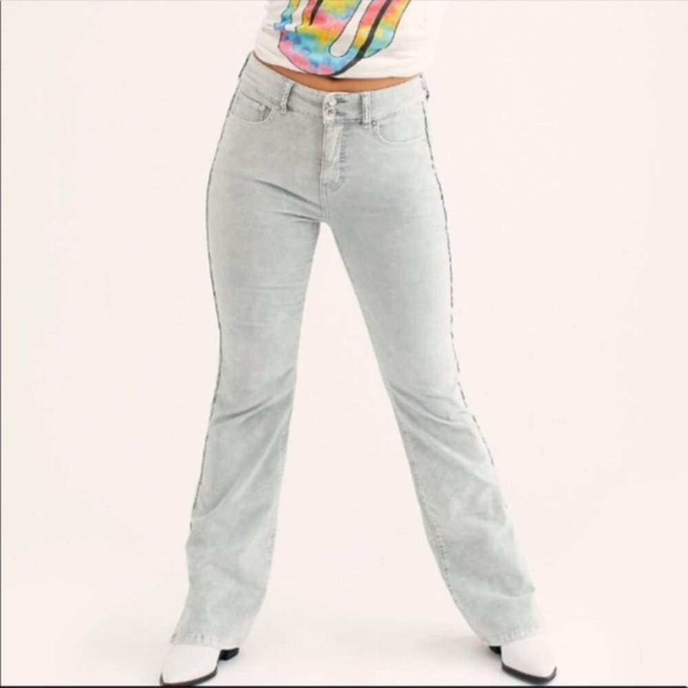 FREE PEOPLE CRVY Foxy Lady Velvet Bootcut Pants 33